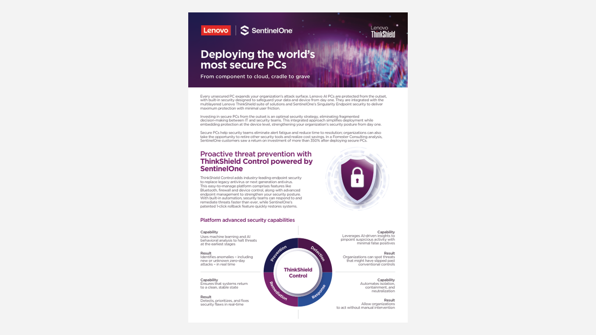 Deploying Secure PCs with Lenovo ThinkShield creative