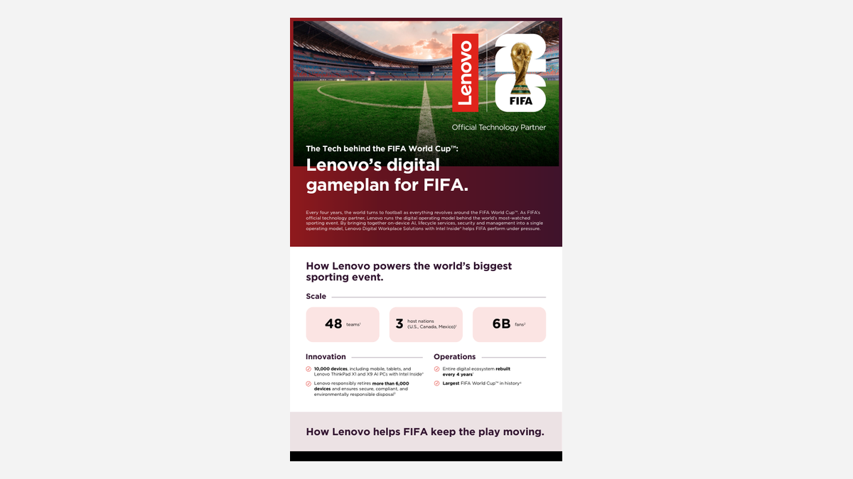 The Tech Behind the FIFA World Cup: Lenovo's Digital Gameplan creative