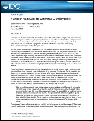 A Decision Framework for Generative AI Deployments