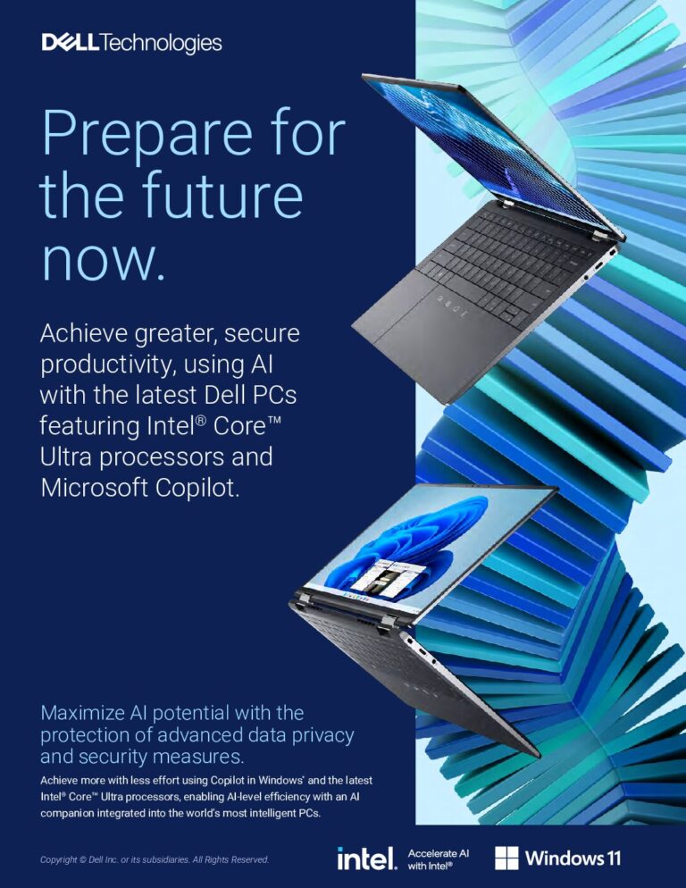 Prepare for the future now. Achieve greater, secure productivity, using AI with the latest Dell PCs powered by Intel® Core™ Ultra processors and Copilot